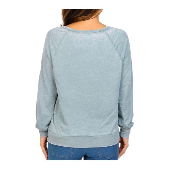 Miken Flow La Luna Sunflower Sweatshirt Gray Pullover Long Sleeve Women's Small - Picture 2 of 10